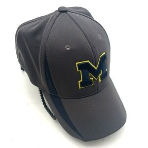 NCAA Michigan College HAT FLEX FIT TOP OF THE WORLD STRETCH FITTED CAP Gray
